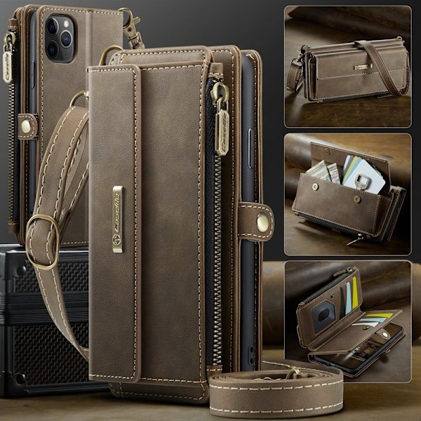 CASEME iPhone 11 Pro Plånboksfodral RFID-Skydd Konstläder Brun