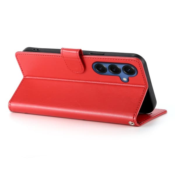 Samsung Galaxy S26 Plånboksfodral Fjäril Blommönster Konstläder - Röd