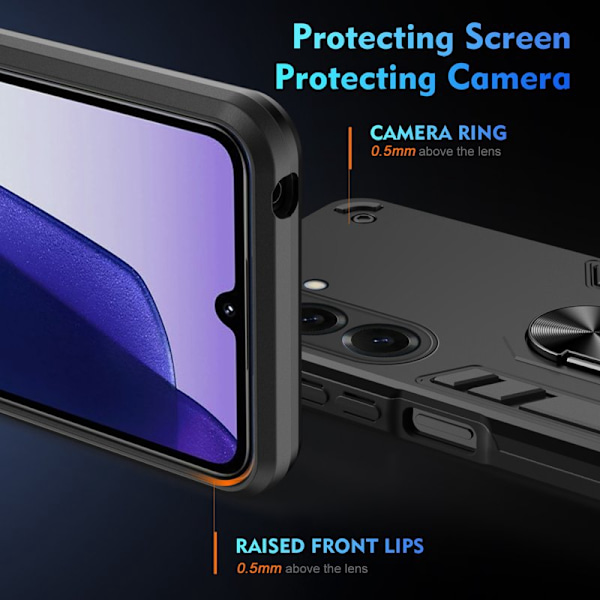 Mobilskal för Samsung Galaxy S26 PC + TPU Stötsäker med Ring - Svart