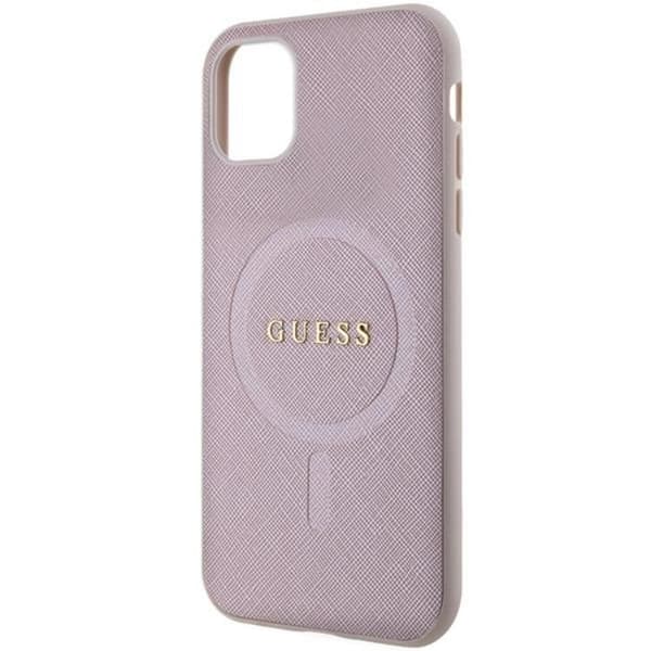 Guess iPhone 11/XR Mobilskal Magsafe Saffiano - Rosa Rosa