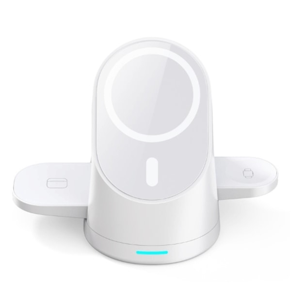 3-in-1 Trådlös Laddare Magsafe iPhone, Apple Watch, Airpods - Vit