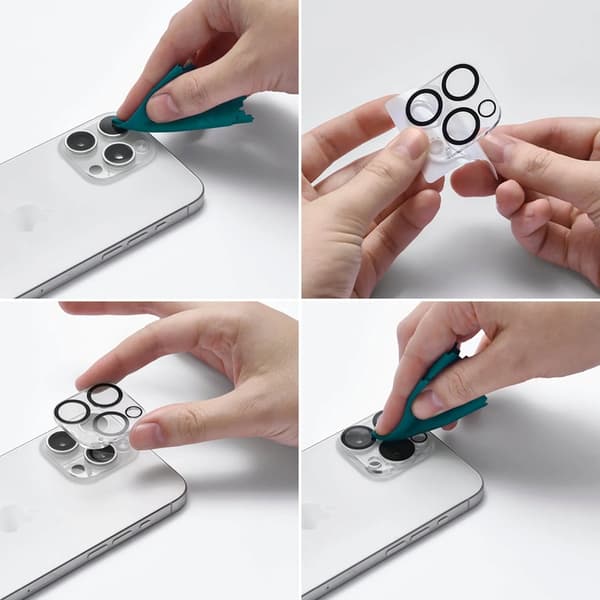 Hama iPhone 16/16 Plus Kameralinsskydd Härdat glas Svart