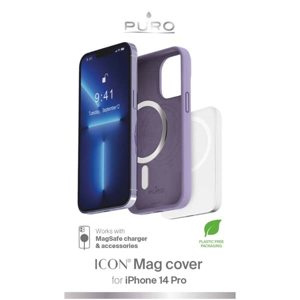 Puro Mobilskal till iPhone 14 Pro Magsafe Silicone - Lavender Lila