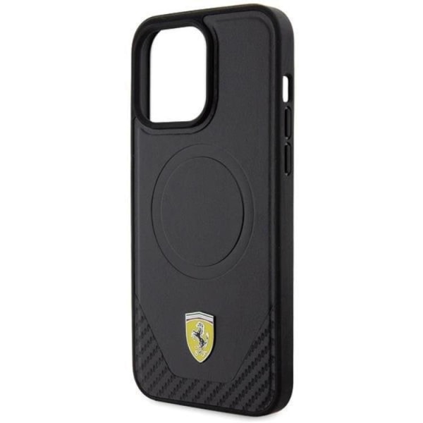 Ferrari iPhone 15 Pro Max -puhelimen kuori Magsafe Carbon Metal Logo