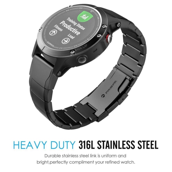 Tech-Protect Stålband Garmin Fenix 3/5X/3HR/5X Plus/6X/6X Pro/7X Svart Svart