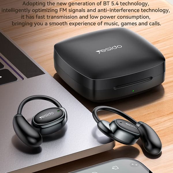 YESIDO OWS Vattentäta Bluetooth Open-Ear Hörlurar YSP19 - Svart