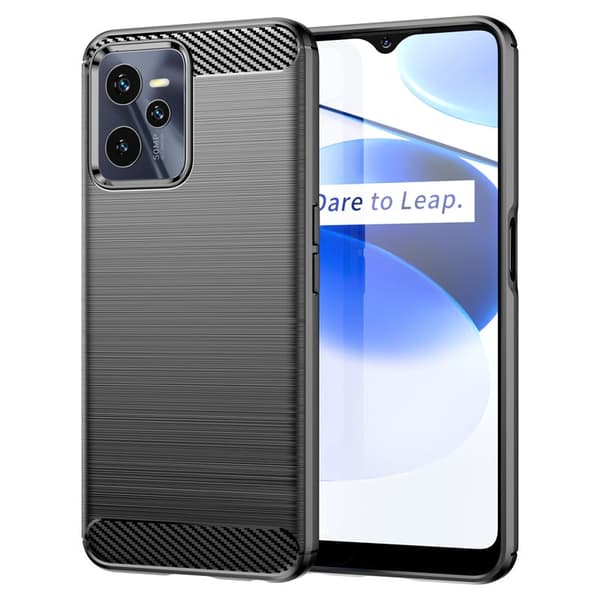 Realme C35 Skal Carbon silicone - Svart Svart