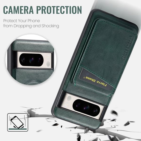 FIERRE SHANN 025 Google Pixel 8 Pro Fodral PU+TPU - Grön