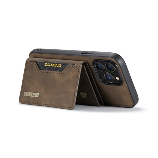 DG.MING M2 Series Mobilskal till iPhone 16 Pro Detachable Wallet - Brun