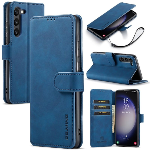 DG.MING Samsung Galaxy S23 Retro Plånboksfodral Konstläder - Blå