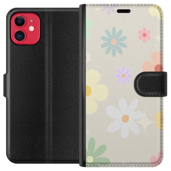 Apple iPhone 11 Pung Taske med Fejende Blomster