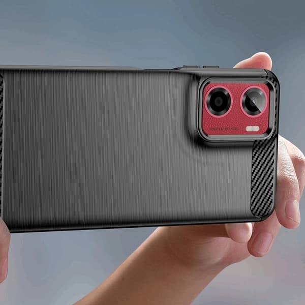 Tech-Protect Telefontaske til Motorola Moto G05/E15 TPU Carbon - Sort Svart