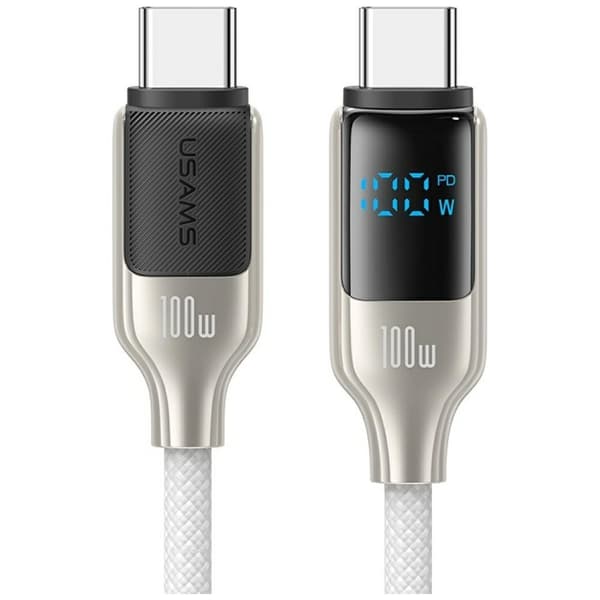 USAMS HX-serie USB-C/USB-C-kabel 100W 1.2m digital skærm - sort