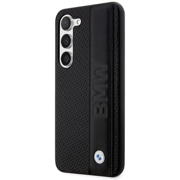 BMW Galaxy S23 Kuori Nahkaa Textured & Stripe - Musta Black