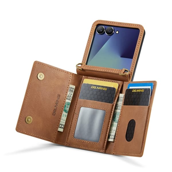 DG.MING Mobilskal till Galaxy Z Flip 7 RFID-Skydd M5 - Brun Brun