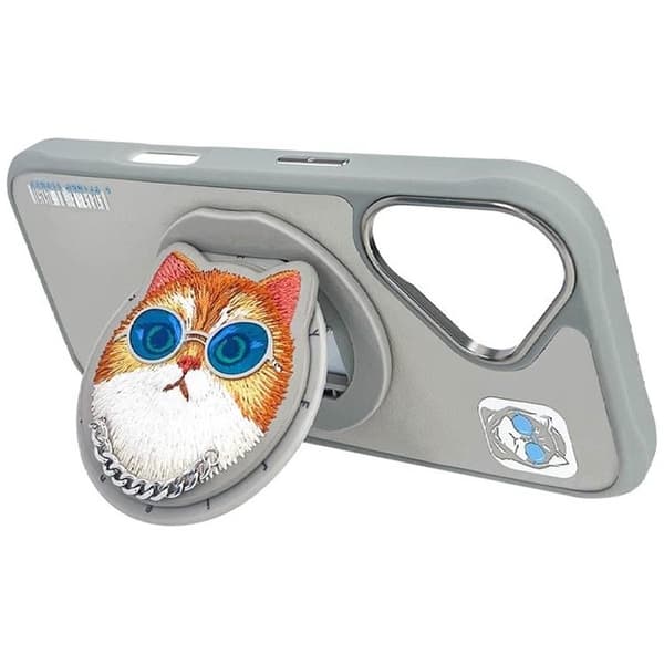 Nimmy Mobilskal till iPhone 16 MagSafe Glasses Cool Cat - Grå