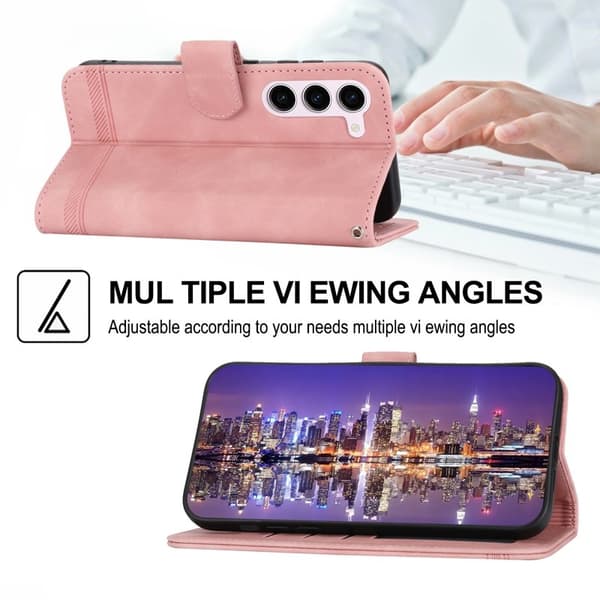DIERFENG DF-03 Plånboksfodral för Samsung Galaxy S23 - Konstläder - Rosa