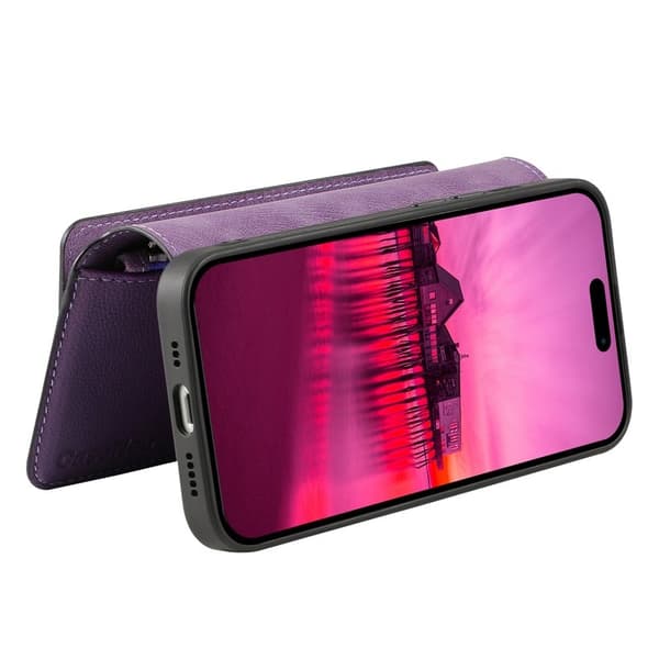 CASENEO MW-02 iPhone 17 Pro Max Plånboksfodral Konstläder - Lila Rosa