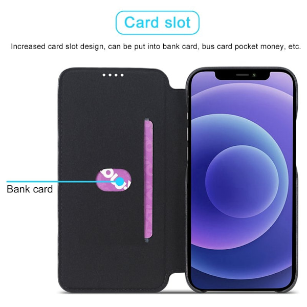 LC.IMEEKE iPhone 13 mini Plånboksfodral Konstläder - Svart