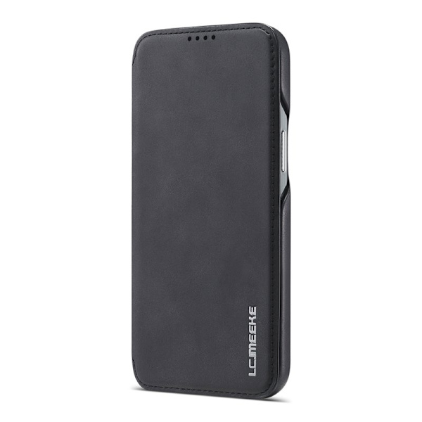 LC.IMEEKE iPhone 12 Pro Max Plånboksfodral Konstläder - Svart