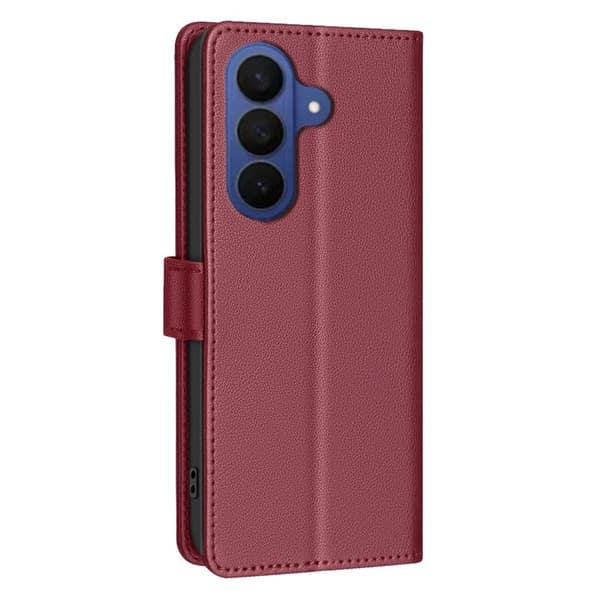 BINFEN Samsung Galaxy S26 Pro Plånboksfodral Konstläder RFID Skydd - Röd
