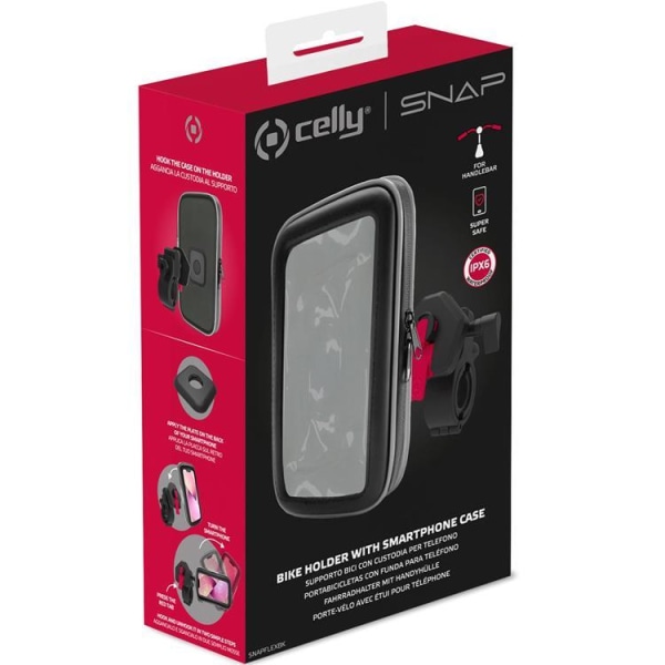 Celly Cykelholder med etui IPX6 Snap Ultra-holdbar | 237 | Fyndiq