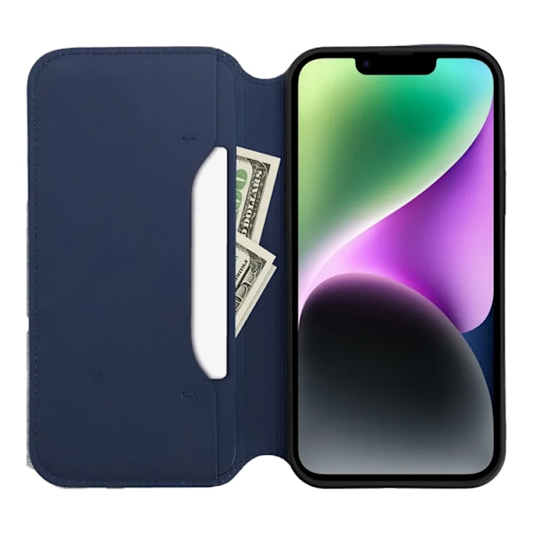 iPhone 15 Plus Plånboksfodral Dual Pocket - Blå