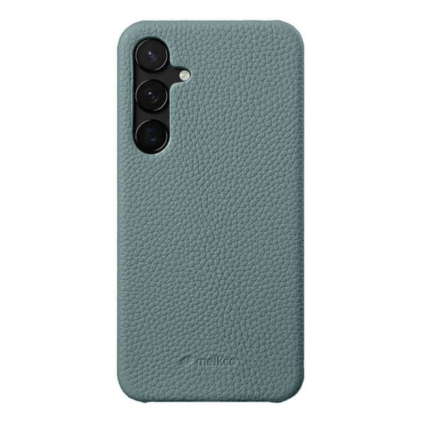 MELKCO Mobilskal till Samsung Galaxy S25 Äkta Läder PC - Ljusblå