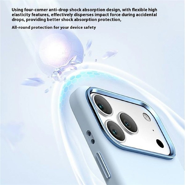 Mobilskal till iPhone 17 Pro med Metall Linsbåge Liquid Silikon - Grå Grå
