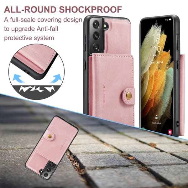 JEEHOOD Wallet Mobilskal för Samsung Galaxy S22+ 5G - Roséguld