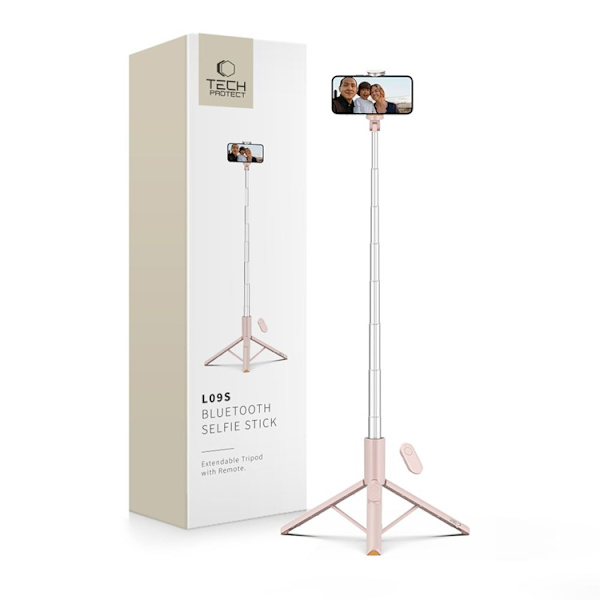 Tech-Protect Bluetooth Selfie Stick Tripod - Rosa Rosa