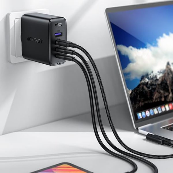 Acefast GaN Oplader Hurtig med Kabel USB-C - Sort