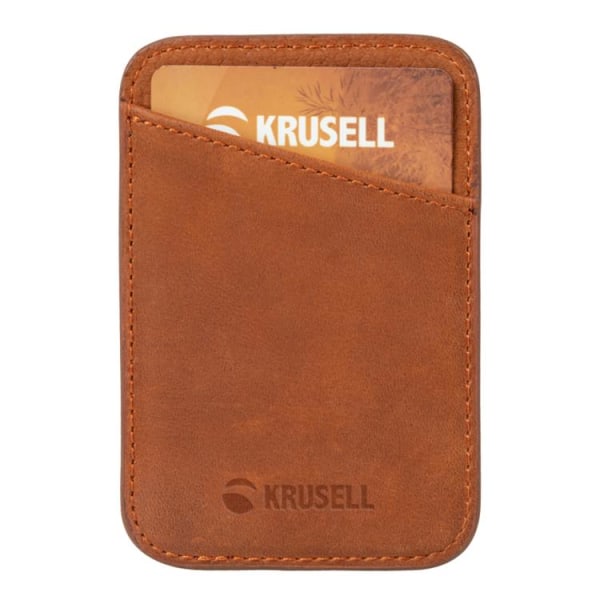 Krusell Magnetisk Korthållare MagSafe till iPhone - Cognac