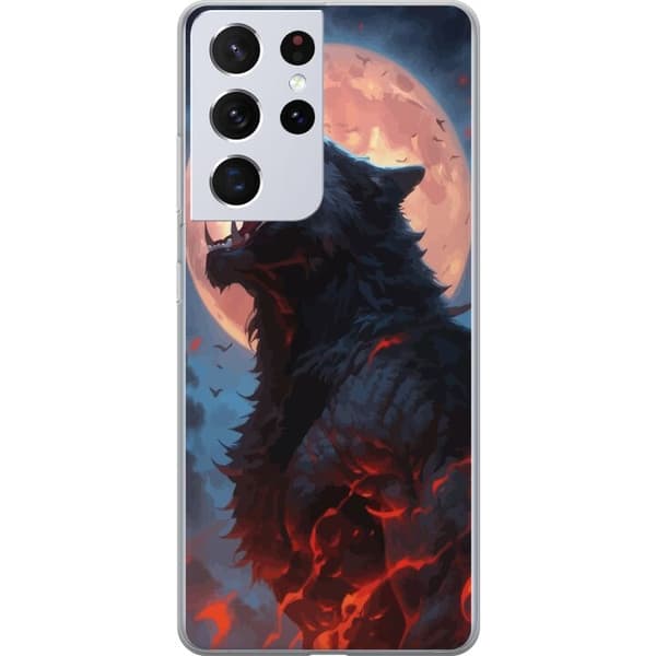 Telefontaske til Samsung Galaxy S21 Ultra 5G med Howling Wolf