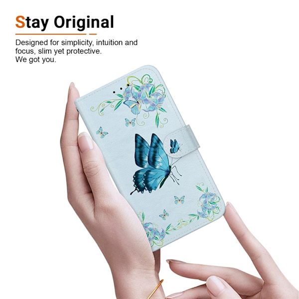 Sony Xperia 1 VII Konstläder Plånboksfodral Pattern Printing - Butterfly Blå