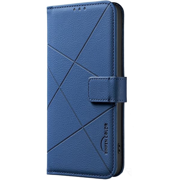 BINFEN Samsung Galaxy A37 Plånboksfodral Konstläder RFID Skydd - Blå