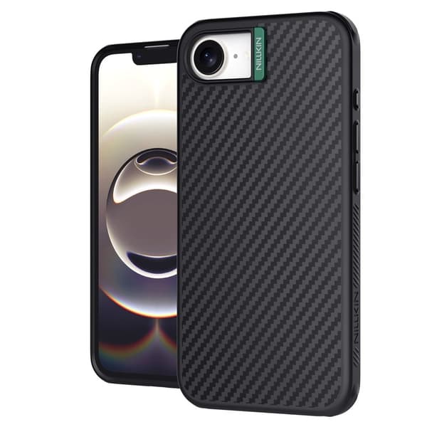 NILLKIN Mobilskal till iPhone 16e Magnetiskt Kolfiber TPU + PC Grön