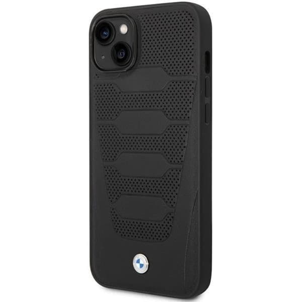 BMW Mobilskal till iPhone 14 Läder Seats Pattern - Svart Svart
