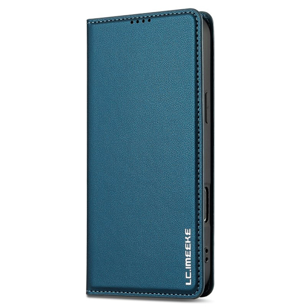 LC.IMEEKE L1 Series iPhone 16 Pro Max Plånboksfodral Konstläder - Blå