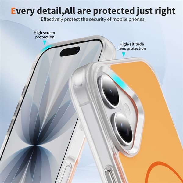 Mobilskal till iPhone 17 MagSafe Skin Touch TPU PC - Orange Orange