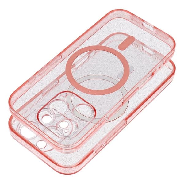 Mobilskal till Galaxy S25 Plus Magsafe Clear - Glitter Rosa Rosa