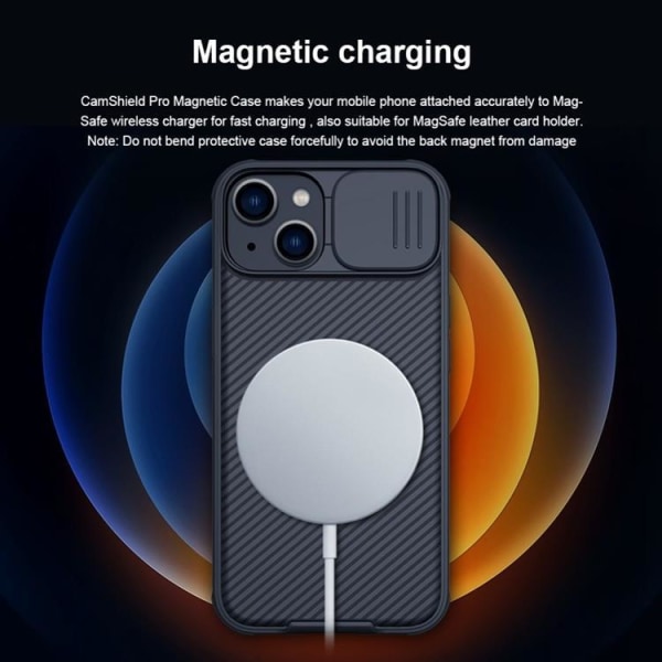 Nillkin iPhone 14 etui Magsafe CamShield Pro Series - Blå