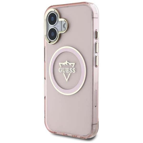 Guess Telefontaske til iPhone 16 MagSafe IML Mountain Logo - Lyserød