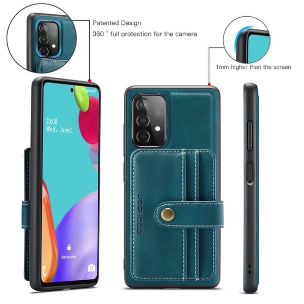 JEEHOOD Samsung Galaxy A32 5G/M32 5G Plånboksfodral Konstläder Blå