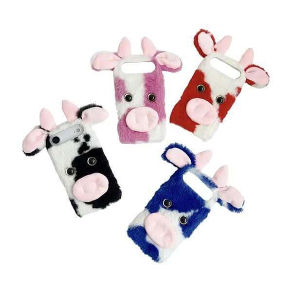 Mobilskal till iPhone Air Fluffy Cute Cow Plush TPU - Blå Blå