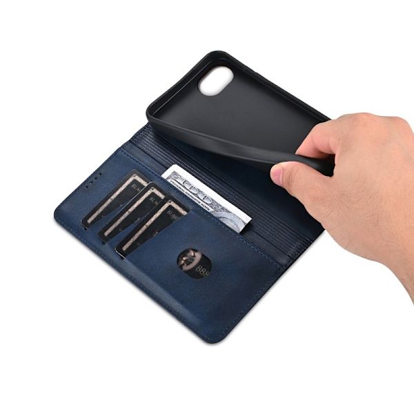 AZNS iPhone 16e Plånboksfodral Konstläder - Blå