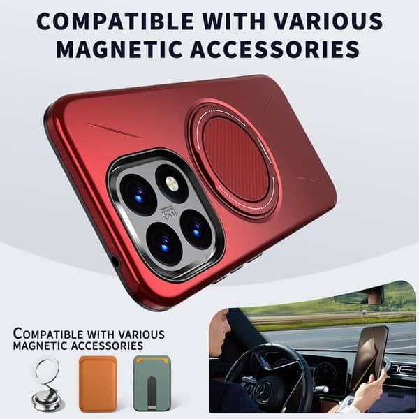 Mobilskal till Xiaomi 15T Magsafe Rotating Kickstand TPU + PC Röd