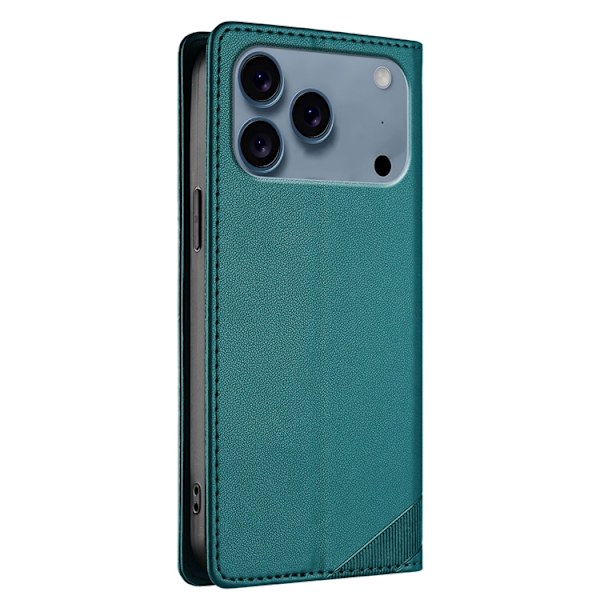 iPhone 17 Pro Max Plånboksfodral Punk Style Imprinted - Mörkgrön Grön
