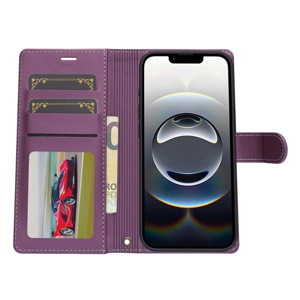 LC.IMEEKE L2 Series iPhone 16e Plånboksfodral Konstläder - Lila
