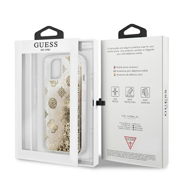 Guess iPhone 13 mini Skal Peony Liquid Glitter - Kulta Guld